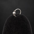 Silver Nose Ring with Pearl Ball & Twisted Bead Detailing