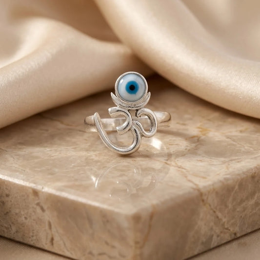 Silver Om Blessing Boys Ring