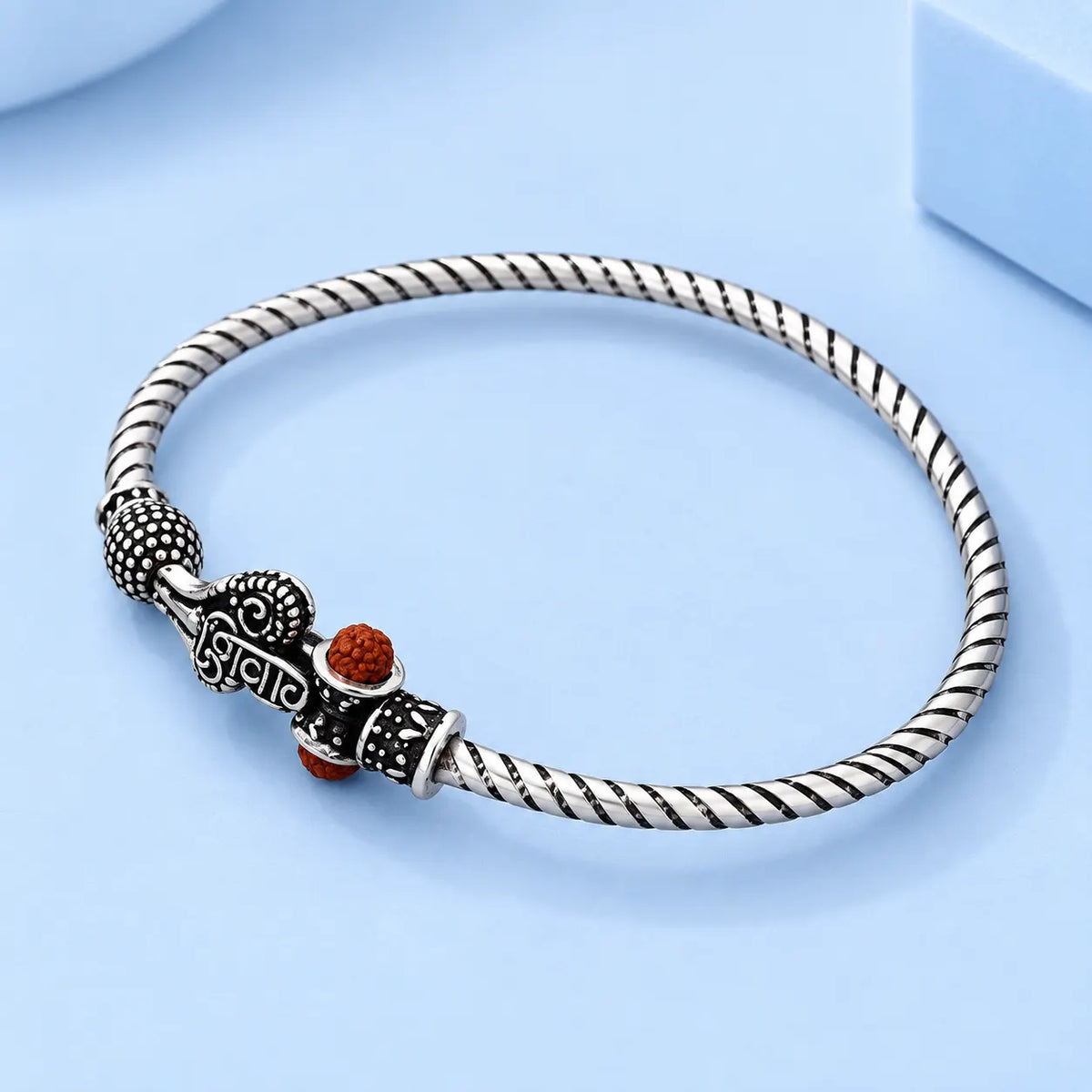 Silver "ॐ NAMAH SHIVAY" Boy's Kada