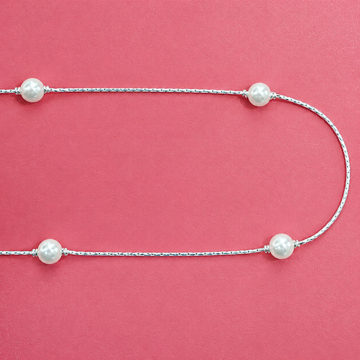 Silver Pearl Bead Chain Bracelet for Women