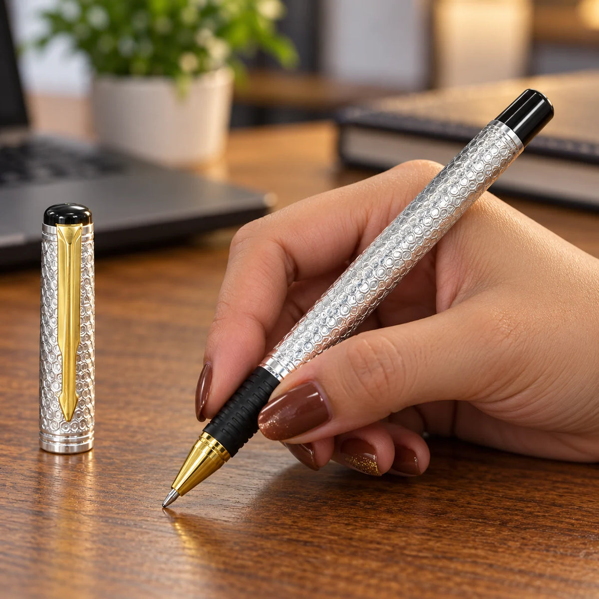 Silver Pen Premium Pure Silver Texture