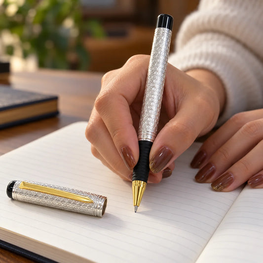 Silver Pen Premium Pure Silver Texture