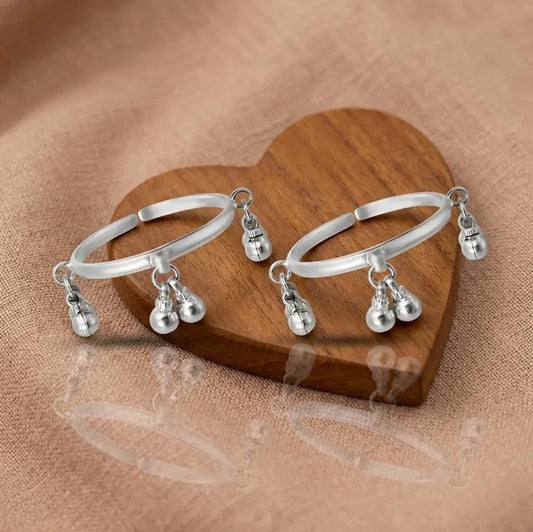 Silver Plain Design with Ghungroo Kada for Baby