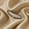 Silver Plain Moti & Black Buds Bracelet