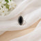 Silver Precious Beady Black Stone Ring