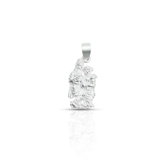 Innocence Of Love Silver Radha Krishna Pendant, Khushbu Jewellers