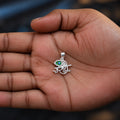 Silver Radha Krishna Peacock Feather Pendant
