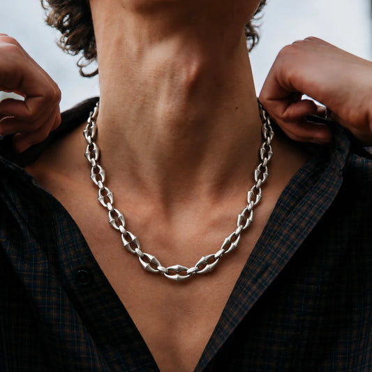 Silver Radiant Linked Shiny Based Boys Chain
