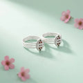 Silver Radiant Minimal Gems Toe Rings