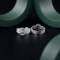 Silver Rectangle Shape Purple Stone Flower Design Bichhiya for Girls