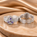Silver Rectangle Shape Purple Stone Flower Design Bichhiya for Girls