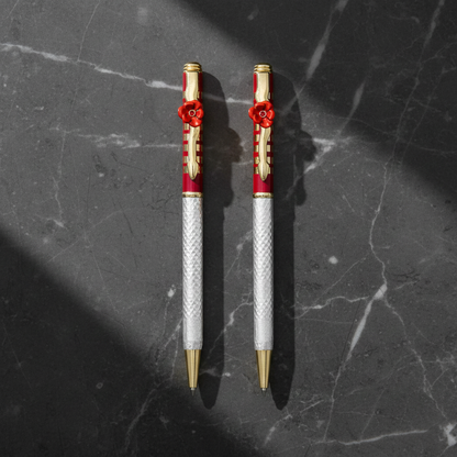 Silver Red Rose Pen (2 pcs Combo)