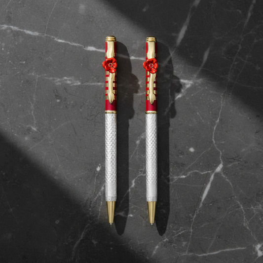 Silver Red Rose Pen (2 pcs Combo)