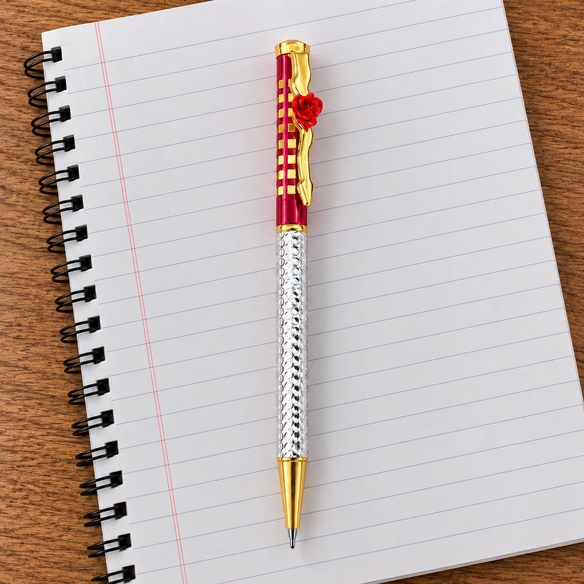 Silver Red Rose Pen for gift