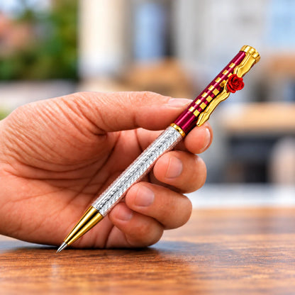 Silver Red Rose Pen for gift