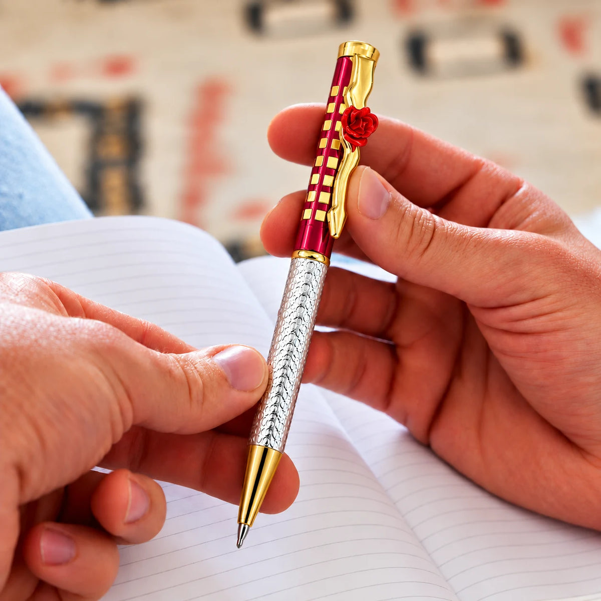 Silver Red Rose Pen for gift