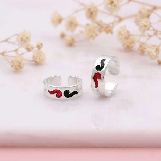 Silver Red and Green Wind Design Bichhiya for Girls