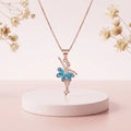 Silver Rose Gold Chain Pendant with Dancing Girl Design