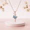 Silver Rose Gold Chain Pendant with Dancing Girl Design