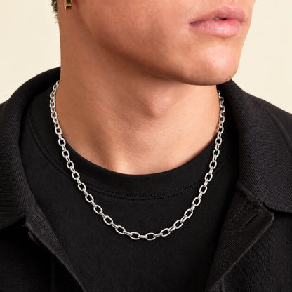 Silver Round connecting Design Chain for Boys
