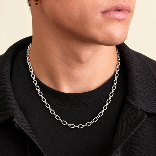 Silver Round connecting Design Chain for Boys
