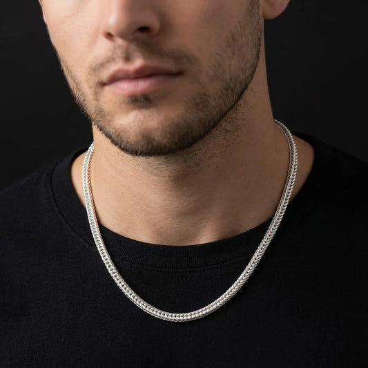 Silver Royal Design Chain for Boys