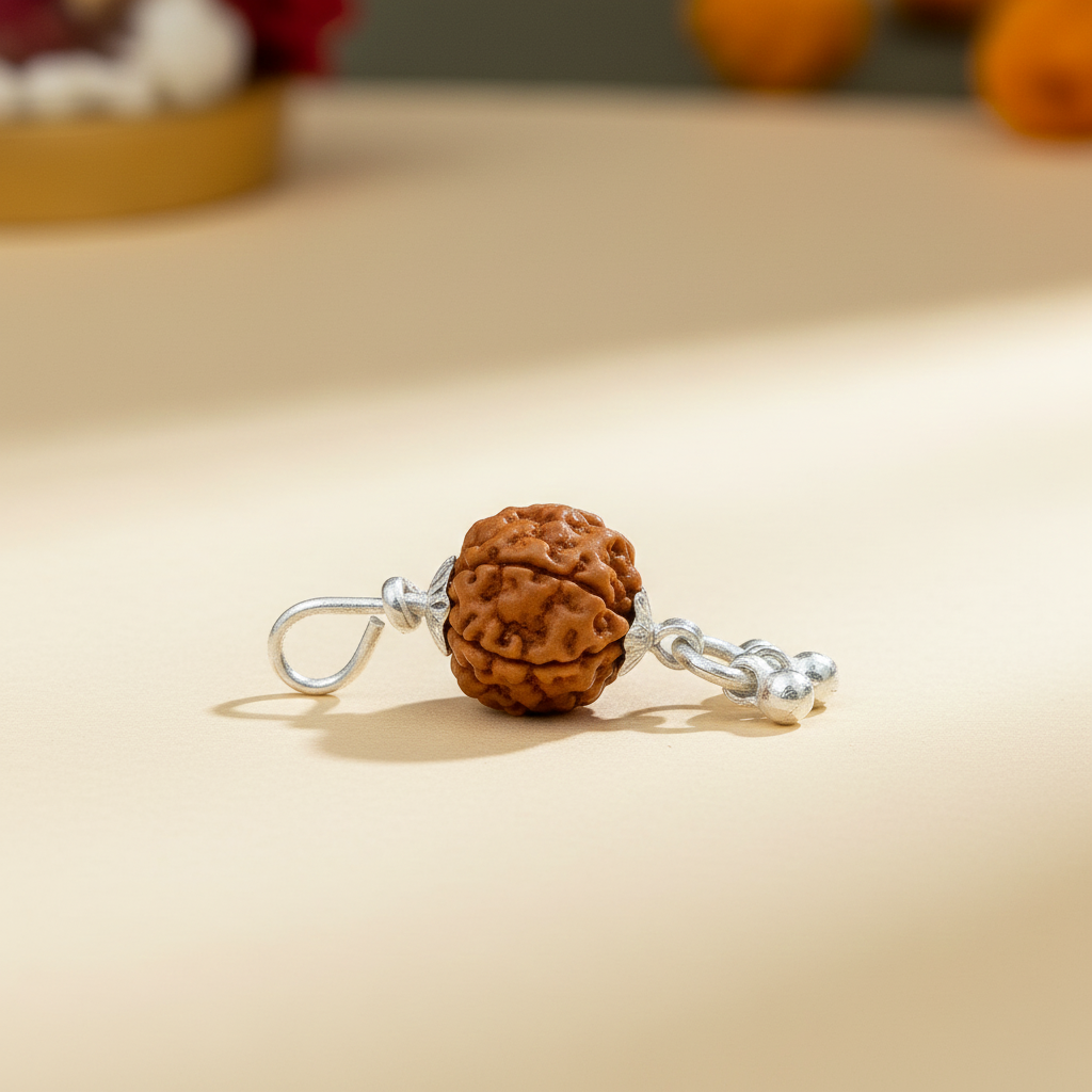 Silver Rudraksha Classic Ghungroo Pendant