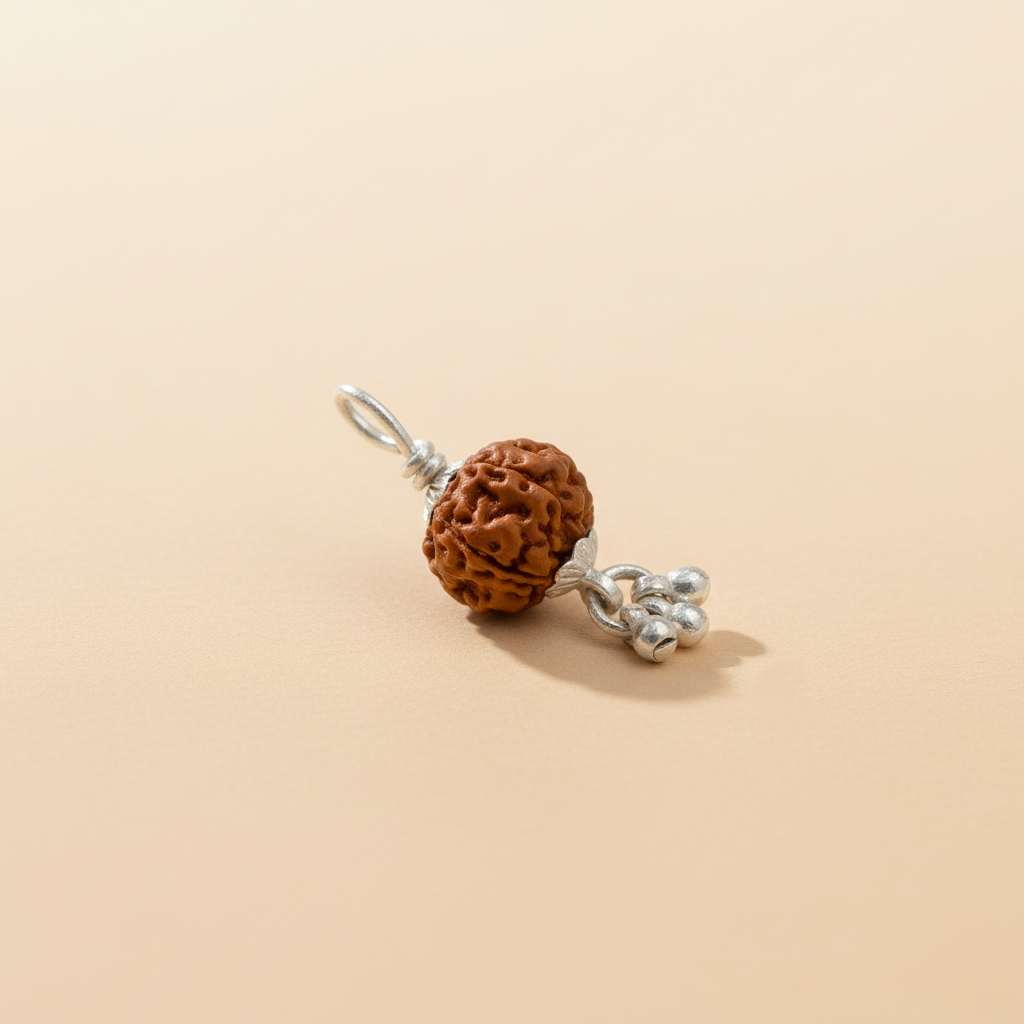 Silver Rudraksha Classic Ghungroo Pendant