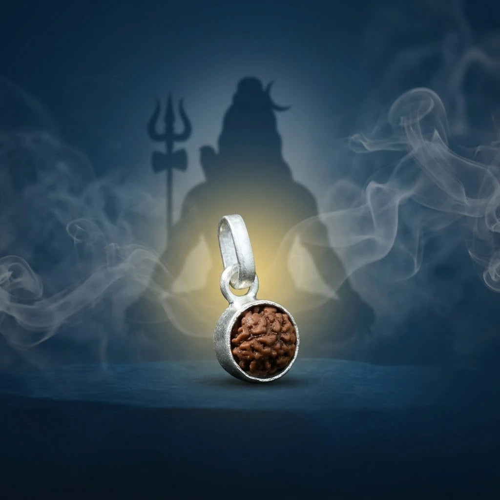 Silver Rudraksha Classic Round Pendant