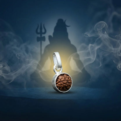 Silver Rudraksha Classic Round Pendant