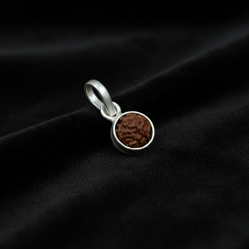 Silver Rudraksha Classic Round Pendant