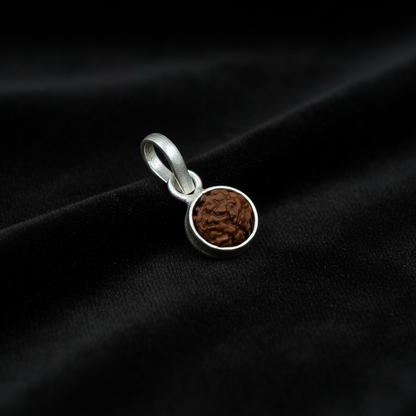 Silver Rudraksha Classic Round Pendant