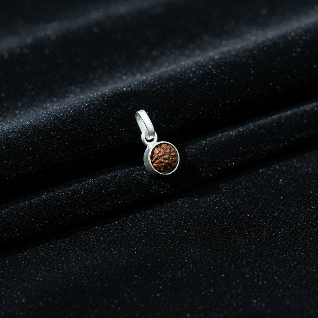 Silver Rudraksha Classic Round Pendant