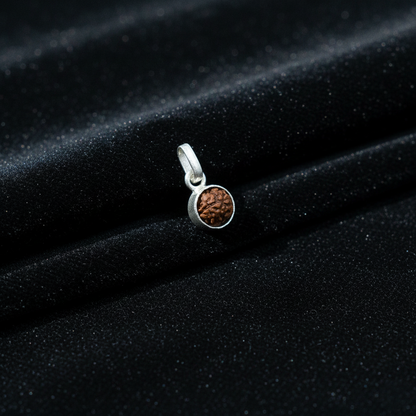 Silver Rudraksha Classic Round Pendant