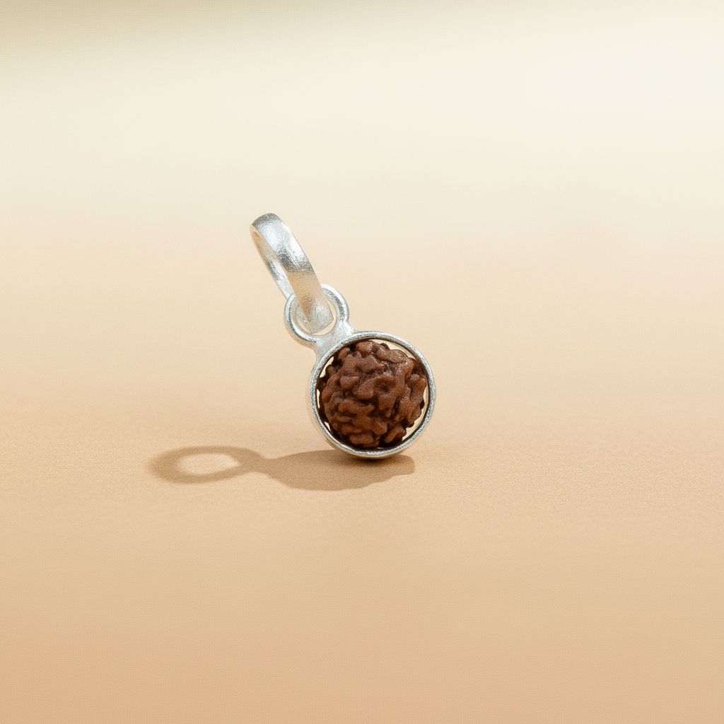 Silver Rudraksha Classic Round Pendant