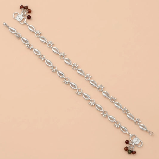 Silver Shell Design with Small Ghungroo Payal