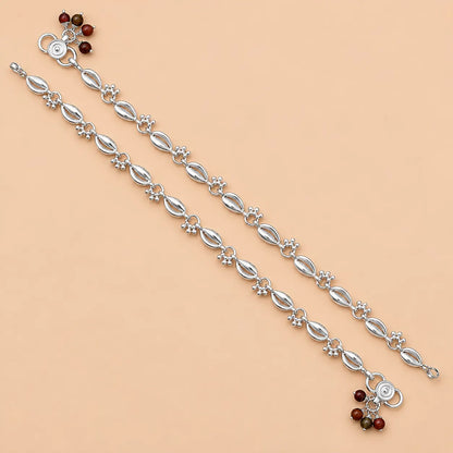 Silver Shell Design with Small Ghungroo Payal