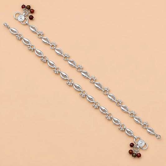 Silver Shell Design with Small Ghungroo Payal