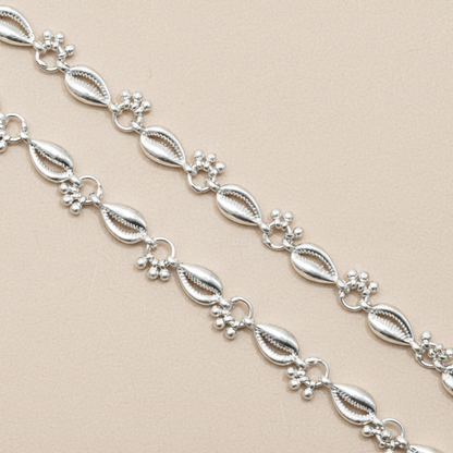 Silver Shell Design with Small Ghungroo Payal