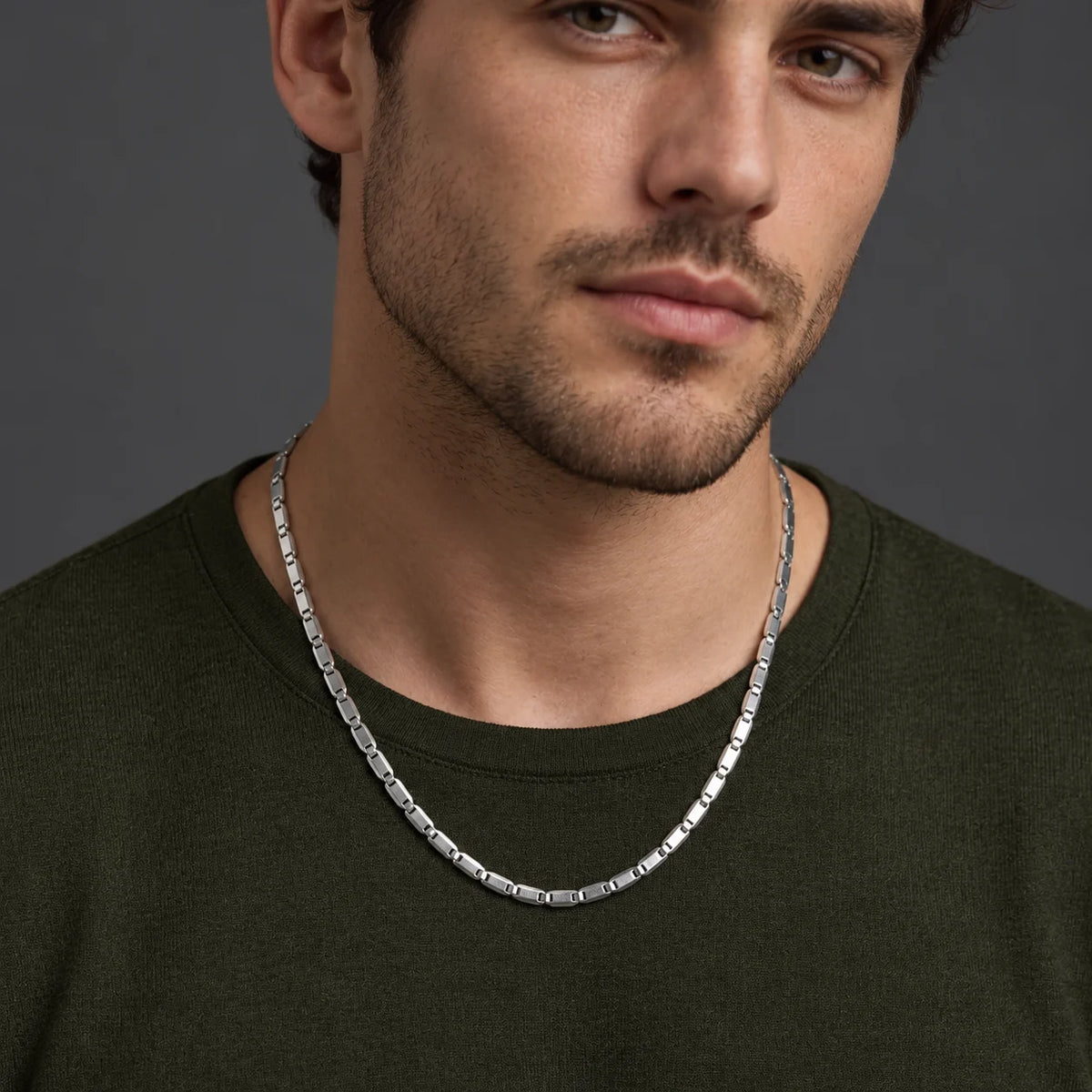 Silver Shiny Casual Boys Chain
