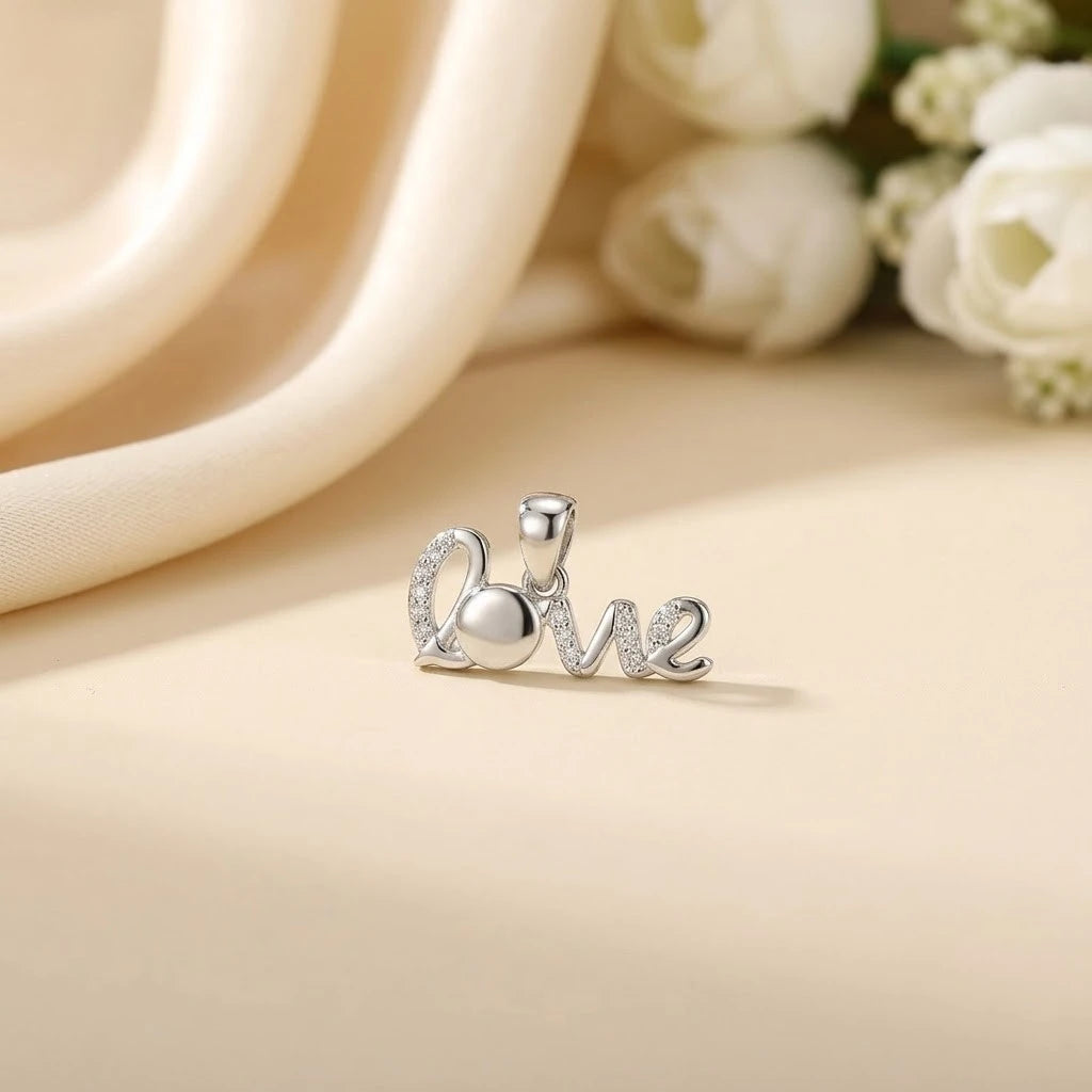Silver Shiny Love Sign Pendent