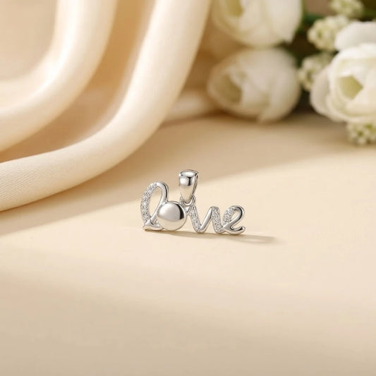 Silver Shiny Love Sign Pendent