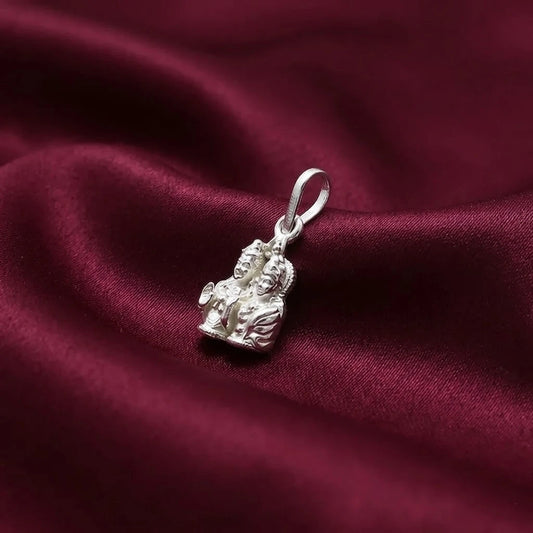 Silver Shiv Ji with Parvati Mata Pendant