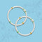Silver Simple Green and Yellow Lining kada