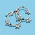 Silver Simple Lining Design with Ghungroo Anklet for Baby