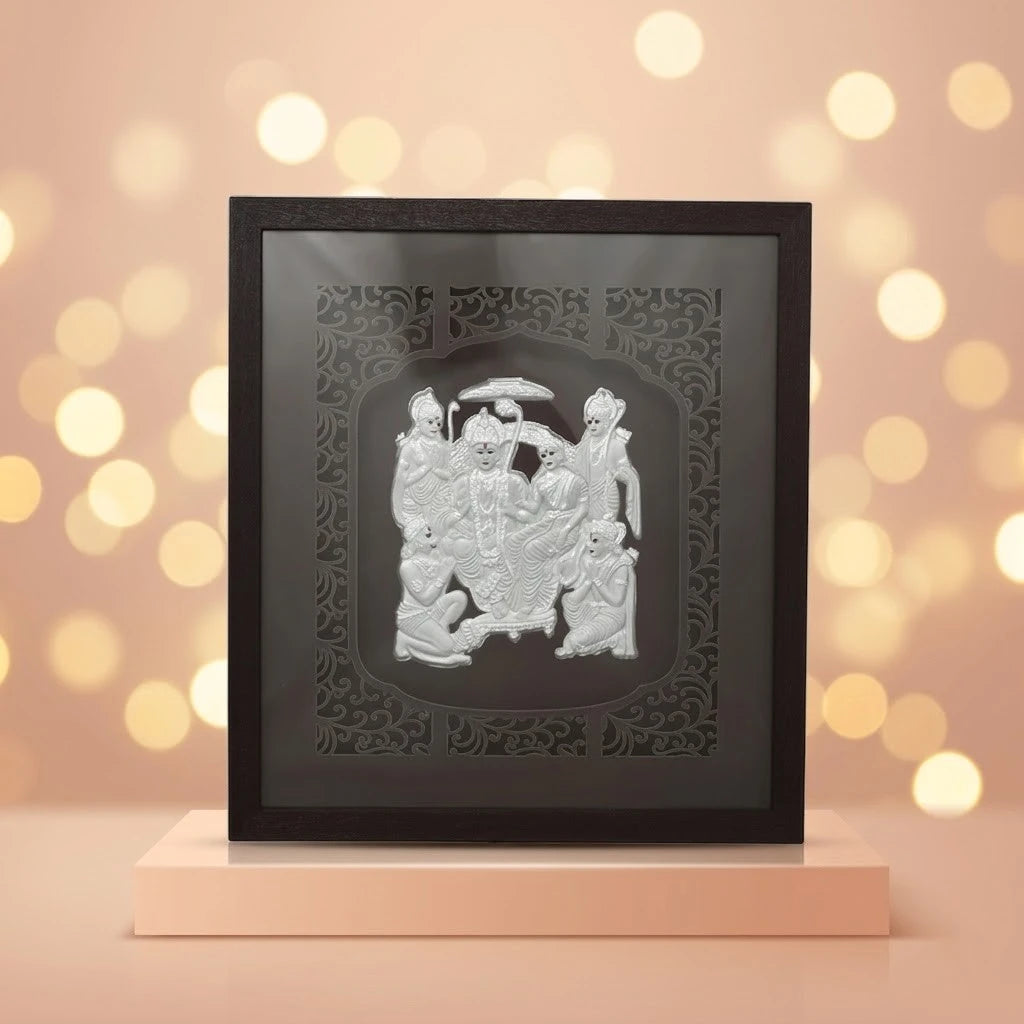 Silver Sita Ram Photo Frame with LED Light