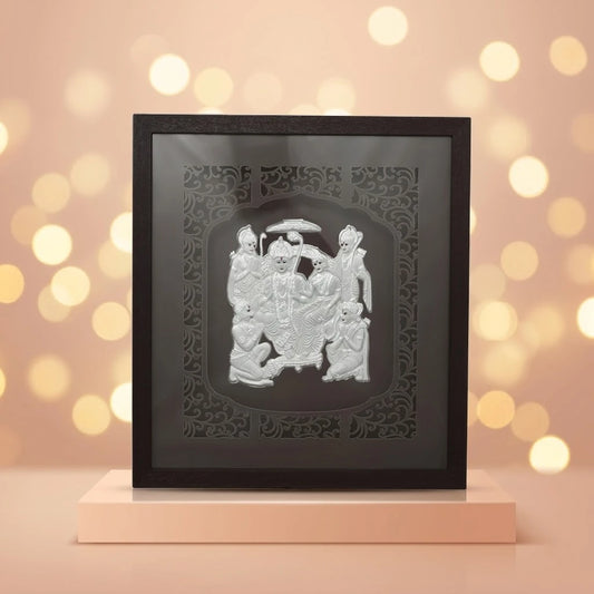 Silver Sita Ram Photo Frame with LED Light