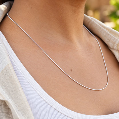 Silver Snake Chain Necklace for Women