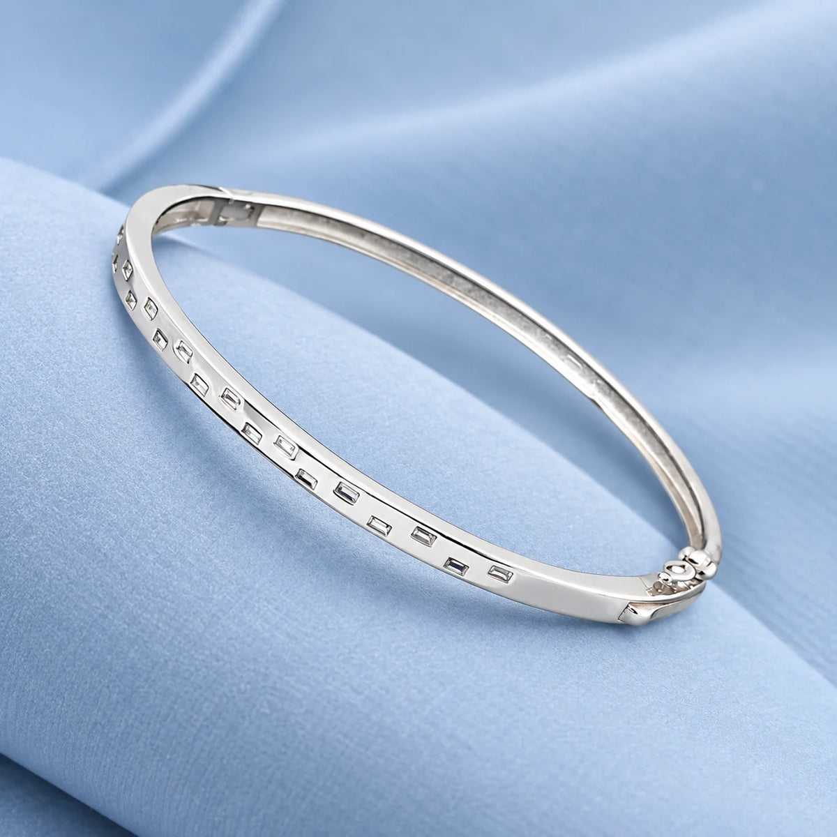 Silver Sparkling Shiny Gems Girls Kada