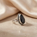 Silver Sterling Black Stone Ring